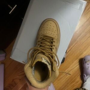 AIR FORCE 1 HIGH LV8 (GS) Flax/Wheat 5Y